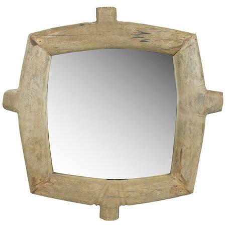GFANCY FIXTURES Wooden Square Wall Mirror, Natural GF3096891